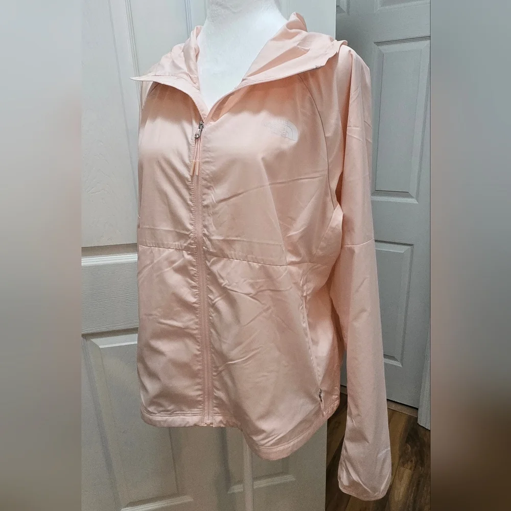 The North Face Women's Light Pink Hooded Windbreaker Jacket, Size L - Picture 2 of 16
